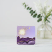 *~* Paarse gaskraan Vierkante Visitekaartje (Staand voorkant)