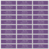 Paarse gasten naam adres. Bruiloft verzendlabel Sticker (Voorkant)