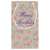 Paarse geaccentueerde bloem klein cadeauzakje (Achterkant)