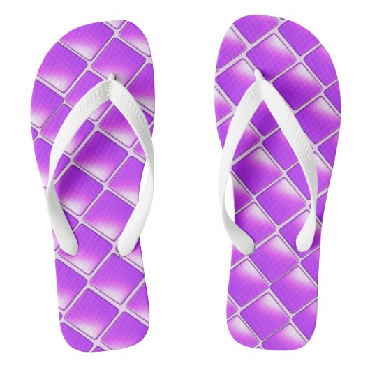 Paarse gearceerde diamanten teenslippers (Voetbed)