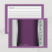Paarse geavanceerde Recipe-kaarten Briefkaart (Voorkant / Achterkant)