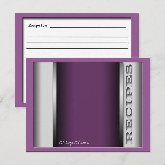 Paarse geavanceerde Recipe-kaarten Briefkaart (Voorkant / Achterkant)