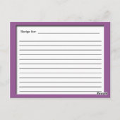 Paarse geavanceerde Recipe-kaarten Briefkaart (Achterkant)
