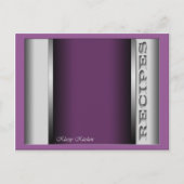 Paarse geavanceerde Recipe-kaarten Briefkaart (Voorkant)