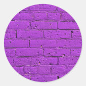 Paarse gebarsten wand ronde sticker (Voorkant)