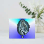 Paarse gebedde Maagd Mary Briefkaart (Staand voorkant)