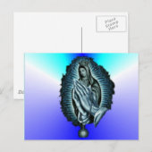 Paarse gebedde Maagd Mary Briefkaart (Voorkant / Achterkant)