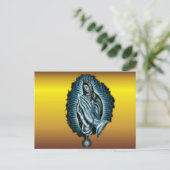Paarse gebedde Maagd Mary Briefkaart (Staand voorkant)