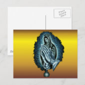 Paarse gebedde Maagd Mary Briefkaart (Voorkant / Achterkant)