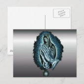 Paarse gebedde Maagd Mary Briefkaart (Voorkant / Achterkant)