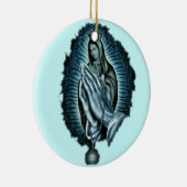 Paarse gebedde Maagd Mary Ornament (Rechts)