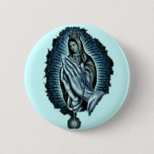 Paarse gebedde Maagd Mary Ronde Button 5,7 Cm (Voorkant)
