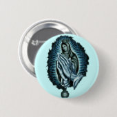 Paarse gebedde Maagd Mary Ronde Button 5,7 Cm (Voorkant /achterkant)