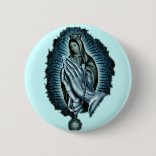 Paarse gebedde Maagd Mary Ronde Button 5,7 Cm
