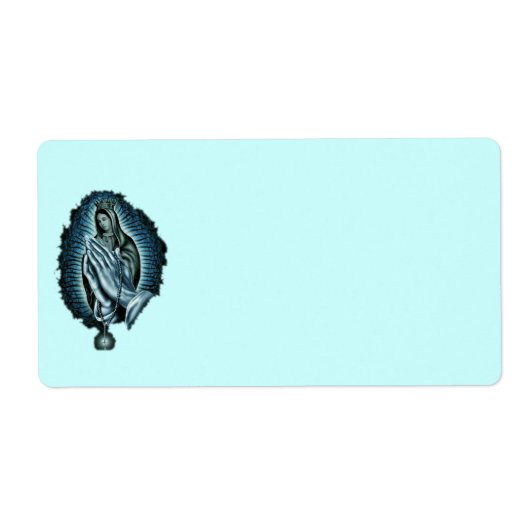 Paarse gebeden Maagd Mary Label (Voorkant)