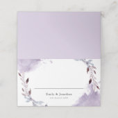 Paarse gebladerte Waterverven bruiloft Plaatskaartje (Buitenkant ongevouwen)