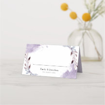 Paarse gebladerte Waterverven bruiloft