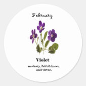 paarse geboorte bloem sticker (Voorkant)