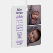 Paarse geboortecijfers metalen ornament (Voorkant Rechts)