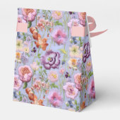 Paarse Geborduurde Bloemen Bruiloft Bedankdoosjes (Achterkant)