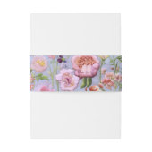 Paarse Geborduurde Bloemen Uitnodigingen Wikkel (Achterkant Voorbeeld)