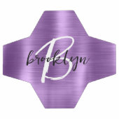 Paarse geborsteld metaal zwart wit script monogram voetbal (Enkel)