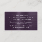 Paarse geborsteld metaalroestvrij staal visitekaartje (Achterkant)