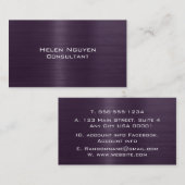 Paarse geborsteld metaalroestvrij staal visitekaartje (Voorkant / Achterkant)