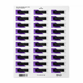 Paarse geborstelde metalen marmeren retouradres etiket (Full Sheet)