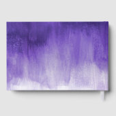 Paarse geborstelde moderne kunst aangepaste bruilo gastenboek (Achterkant)