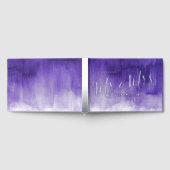 Paarse geborstelde moderne kunst aangepaste bruilo gastenboek (Volledig)