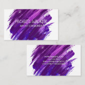 Paarse geborstelde verf visitekaartje (Voorkant / Achterkant)