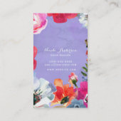 Paarse gebundelde Floral Pop Moderne Visitekaartje (Achterkant)