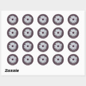 Paarse gecentreerd Daisy Ronde Sticker (Vel)