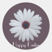 Paarse gecentreerd Daisy Ronde Sticker (Voorkant)