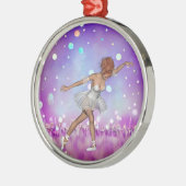 Paarse Gedekte Bokeh Background & Ballerina Metalen Ornament (Links)