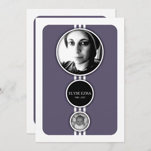 paarse gedenkkaarten programmakaart (Voorkant / Achterkant)