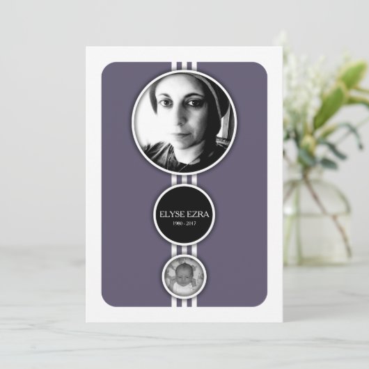 paarse gedenkkaarten programmakaart (Staand voorkant)