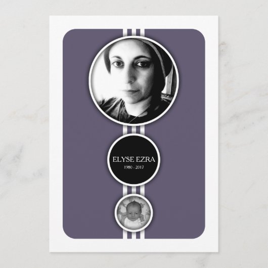 paarse gedenkkaarten programmakaart (Voorkant)