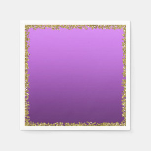 Paarse Gedompelde Gouden Glitter Glam Schitter Fee Servet