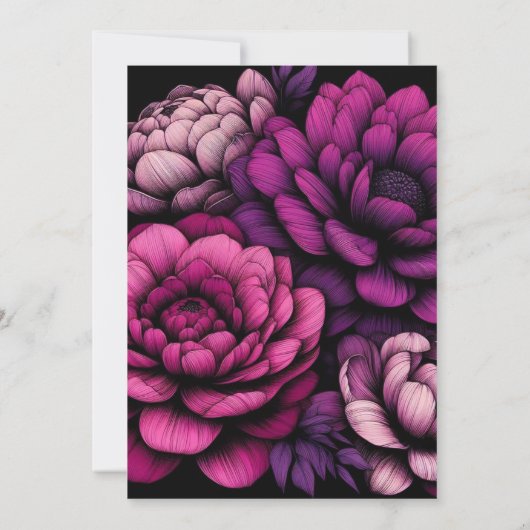 Paarse gedurfde bloem bedankkaart (Achterkant)