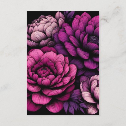 Paarse gedurfde bloem informatiekaartje (Achterkant)