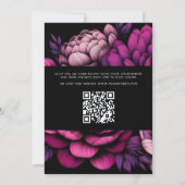 Paarse gedurfde bloem met QR-code Kaart (Achterkant)