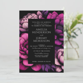 Paarse gedurfde bloem met QR-code Kaart