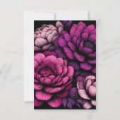 Paarse gedurfde bloem RSVP kaartje (Achterkant)