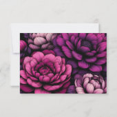 Paarse gedurfde bloem RSVP kaartje (Achterkant)