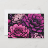 Paarse gedurfde bloem RSVP kaartje (Achterkant)