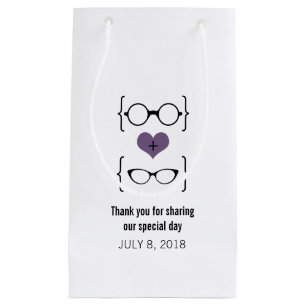 Paarse Geeky Glasses Gift Bag Klein Cadeauzakje
