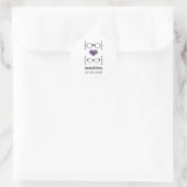 Paarse Geeky Glasses Wedding Stickers (Tas)