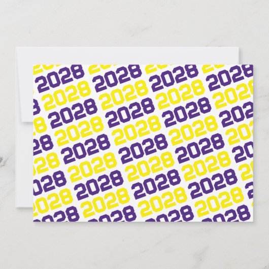 Paarse & Geel 3 Foto Afstuderen Uitnodiging (Achterkant)